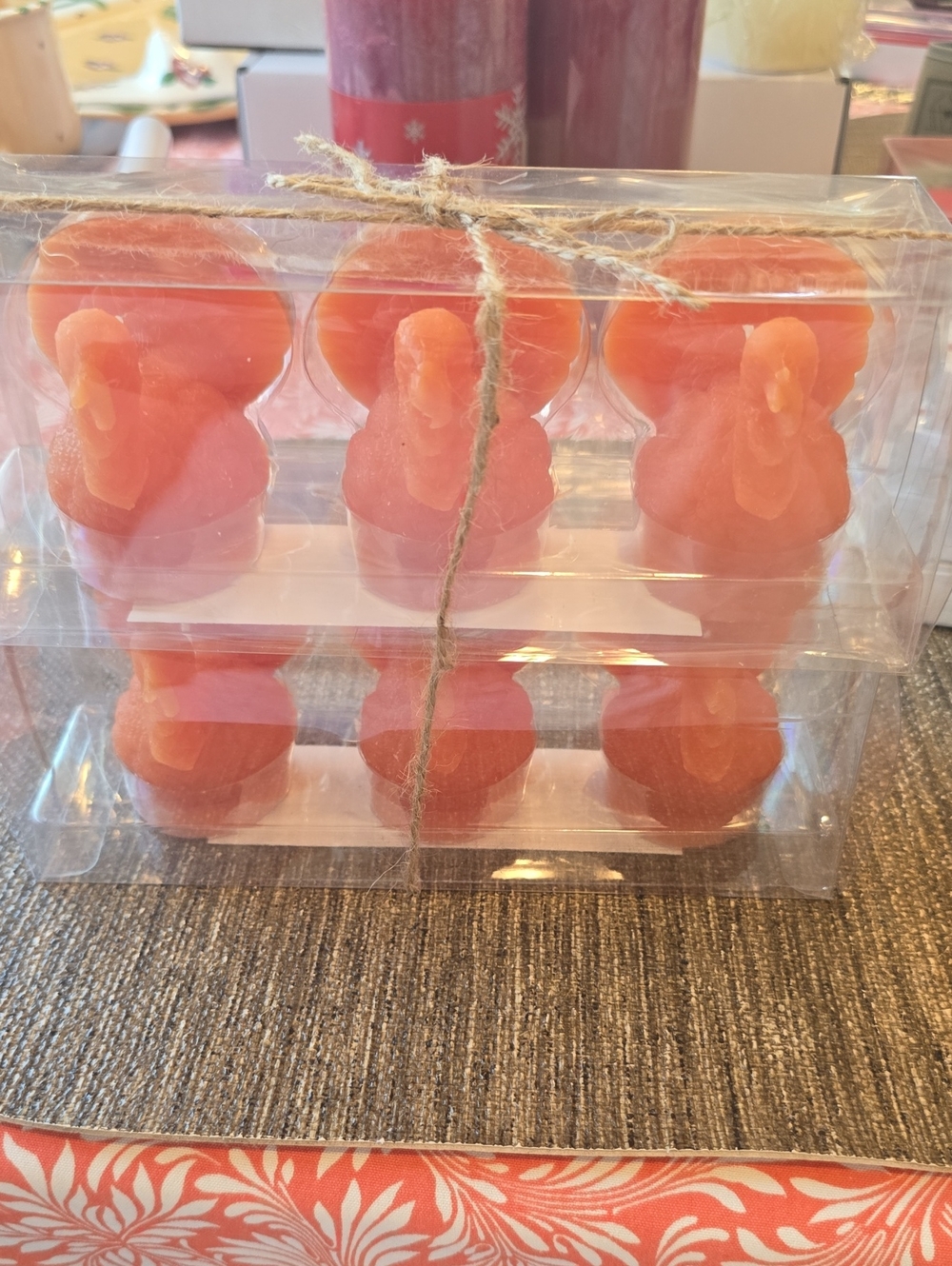 Ashland Turkey Maple Candy Corn Votive Candles in Peach Coral